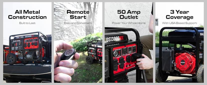 DS13000MX 13,000-Watt 500cc Dual Fuel Portable Generator
