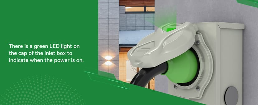 50 Amp Generator Cord 25FT and Power Inlet Box Combo Kit - Pre-Drilled, Waterproof, NEMA 14-50P to SS2-50R, ETL Listed