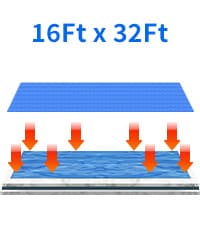 Evoio Solar Pool Covers, 12 x 24 Foot Solar Pool Blankets for Inground Above Ground Rectangular Swimming Pools, Heavy-Duty Floating Bubble Pool Hot Tub Spa Solar Covers Thermal Blanket (12 x 24 Ft)