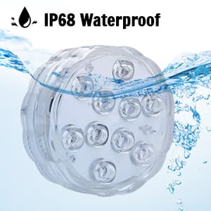 Submersible LED Lights Remote Control Battery Powered, RGB Multi Color Changing Waterproof Light for Pool, Vase Base, Spa, Aquarium, Pond, Hot Tub, Decoration, Party, 2-Pack