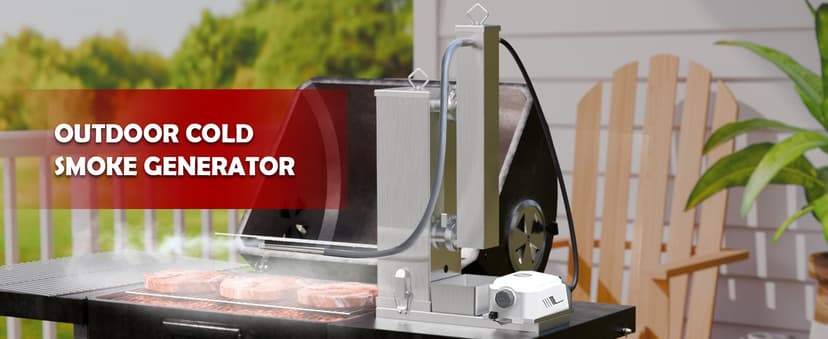 Cold Smoke Generator, 16 Hours Continuous Smoke, Stainless Steel Pellet Smoker Tube, Portable Electric Smoke Maker Outdoor Smoker Accessories for Meat Vegetables