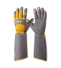 COOLJOB Thorn Proof Rose Pruning Garden Gloves for Women, Long Sleeve Padded Yard Work for Bush, Blackberry, Cactus, Heavy Duty/Puncture Resistant/Machine Washable, Medium, Yellow