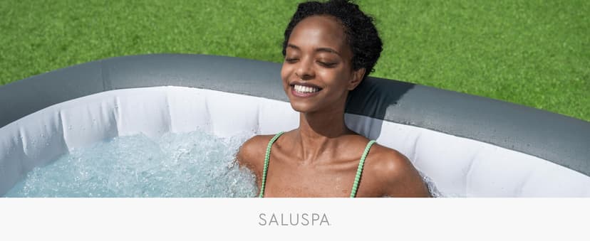 Coleman Hawaii AirJet Large Square 4 to 6 Person Inflatable Hot Tub Portable Outdoor Spa with 140 AirJets and EnergySense Cover, Grey