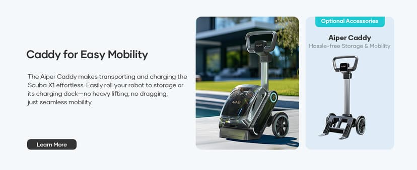 (Upgrade) AIPER Scuba X1 Cordless Robotic Pool Cleaner, 6600 GPH High-Power Suction with Dual-Jet, Multi-Layer Filtration System, Horizontal Waterline Scrubbing, Ideal for Inground Pools