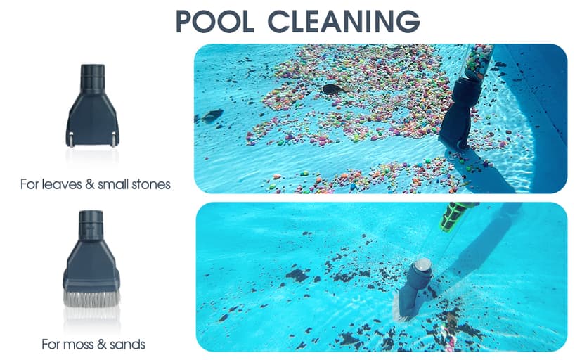 4 in 1 Rechargeable Spa Hot Tub Vacuum Cleaner for Hot Tub, Small Above Ground & Inground Pool - Magnetic Drive System, 90 Mins, Fine Mesh Filter Bags, Oil Absorbers, Pool Poles