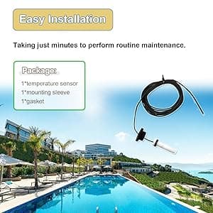 Upgraded R0456500 Temperature Sensor, for Zodiac Jandy Legacy LRZE / LRZM / JXI / LXI 125 175 200 250 260 300 325 400 Pool / Spa Heaters, Replace R0456600 R0523900 R0477300 6204-209 Thermistor Sensor