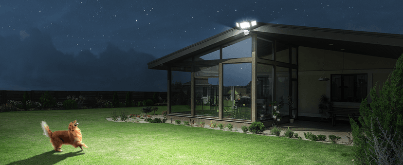 LEPOWER LED Security Lights Motion Sensor Light Outdoor, 38W 4200LM Light, 5500K, IP65 Waterproof, 3 Head Detected Flood for Garage, Yard, Porch (White)