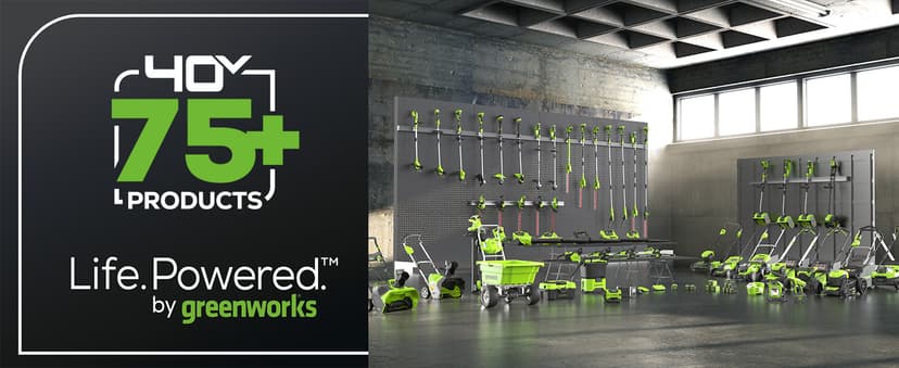 Greenworks 40V 20" Brushless Push Mower, 4.0Ah Battery (Aluminum Handles + Light)