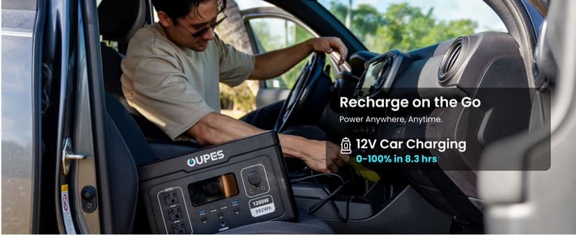 Oupes Exodus 1200 Portable Power Station 1200W (Surge 3600W), 992Wh LiFePO4 Solar Generator with Smart App Control, UPS, 140W USB-C, for Outdoor & Emergency Backup