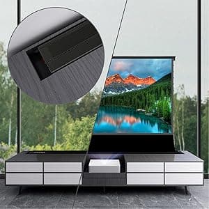 VIVIDSTORM Motorized Floor Rising UST ALR Projector Screen for Home Theater, Tensioned Wrinkle-Free Surface, Smart App and Voice Control, No Wall Mount Needed,VSDSTUST120H