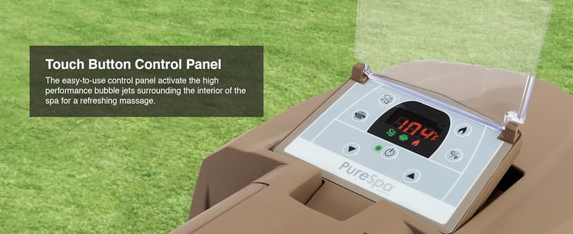 Intex PureSpa 6 Person Bubble Massage Inflatable Hot Tub Spa Set, Sahara Tan - Portable Outdoor Spa Plus Water Heater Pump, Foam Cover, Dispenser Ball