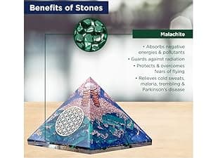 Orgonite Crystal Triple Money Pyramid Energy Generator Promotes Wealth and Prosperity with Green Aventurine, Red Garnet and Citrine – Attract Money and Success with Lucky Orgone Crystals