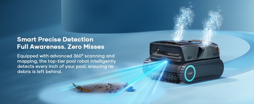 Aiper Scuba X1 Pro Max All-in-One Pool Cleaning Robot with Caddy, Pool Mapping, Adaptive Path, 8500 GPH Power, Double Filtration, Smart Surface Parking, Pool Vacuum for All Inground Pools