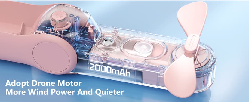 SWEETFULL Portable Misting Fan, Handheld Personal Mister, Mini Spray Water Mist, Kids Women Fan For Travel, Outdoors, Hiking, Camping, Home Office (Pink)