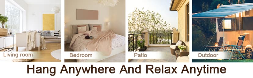 ADVOKAIR Hammock Chair Swing (500 lbs Max) - Hanging Hammock Chair Rope Swing Indoor for Bedroom, Outdoor, Patio, Bedroom, Porch, Deck - Sturdy Steel Bar with Anti-Slip Safety Rings