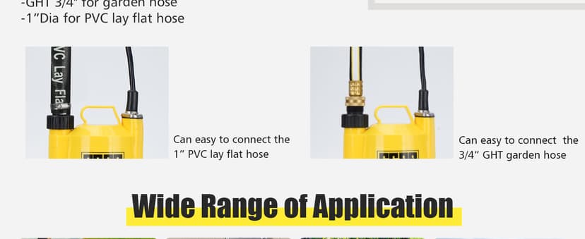 1/6HP Portable Utility Pump Submersible Small Backup Sump Pump Draining pump to Remove Water from Flooding House Basement Pool Tankless Heater Flushing Pump with 10-Foot Cord SUB 1100