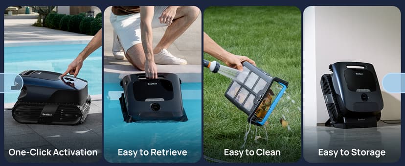 Beatbot AquaSense 2 Ultra Cordless Robotic Pool Cleaner for Complex Pools, Pool Mapping with AI Camera, 5-in-1 Cleaning, Smart Surface Parking, Pool Skimmer, Water Clarification – Prussian Blue