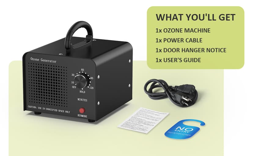 0zone Generator 30000mg - O3 Air Purifier for Home & Car, Ozone Machine Odor Removal for Smoke & Pet (Black)