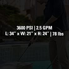 SIMPSON Cleaning ALH3425 Aluminum Series 3600 PSI Gas Pressure Washer, 2.5 GPM, Honda GX200 Engine, Includes Spray Gun and Extension Wand, 5 QC Nozzle Tips, 5/16-inch x 35-foot MorFlex Hose, 49-State