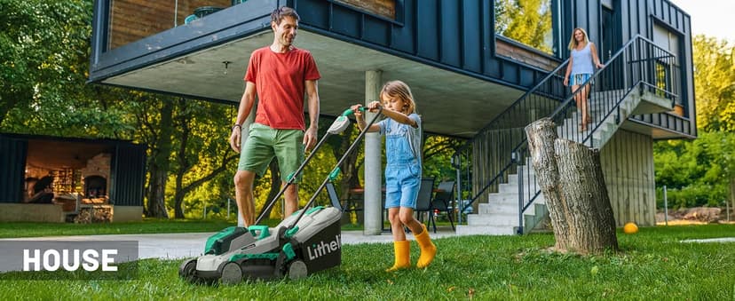 Litheli Cordless Lawn Mower 13 Inch, 5 Heights, 20V Electric Lawn Mowers for Garden, Yard and Farm, with Brushless Motor, 4.0Ah Battery & Charger Included