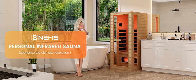 1 Person Infrared Sauna, Full Spectrum Roomy Sauna for Home, Indoor Dry Sauna with Rapid Heating 4 Carbon Panels&1 Carbon Tube, Bluetooth and 7 Color Therapy Lights, 110V