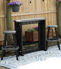 Single Bar Deep Grey Top & Black Base Ideal for Patio Hot Tub Area Backyard Durable WeatherResistant Design Easy Nohardware Assembly Proudly Made in USA