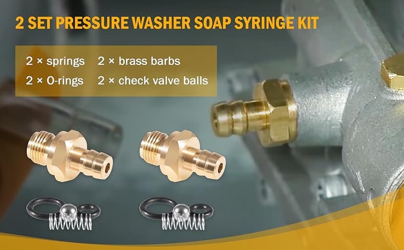 Pressure Washer Chemical Soap Injector Kit for Briggs and Stratton, Homelite, Ryobi and Husky Replaces 190593GS 190635GS and 203640GS (2 Set)