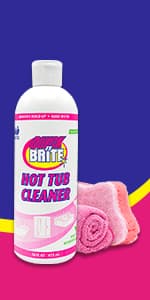 Quick N Brite Heavy Duty Hot Tub Cleaner Kit - Non-abrasive Cleaning Gel with Sponge and Cloth, 16 oz. (Packaging May Vary)