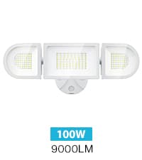 Olafus 100W Flood Light Outdoor, Switch Controlled 10000LM LED Security Light, IP65 Waterproof Outside Floodlight with 5 Adjustable Heads, 6500K Exterior Flood Light Fixture Wired for House Yard Black