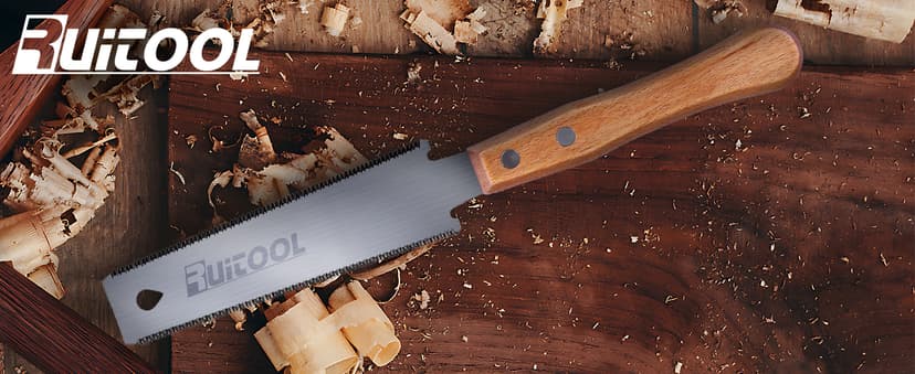 RUITOOL Japanese Hand Saw 6 Inch Double Edge Sided Pull Saw Ryoba SK5 Flexible Blade 14/17 TPI Flush Cut Beech Handle Wood Saw for Woodworking Tools