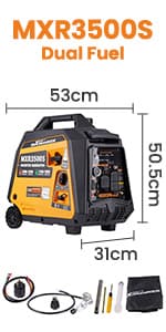 MaXpeedingrods 3500 Watt Portable Inverter Generator Gas Powered, EPA Compliant, Compact and Lightweight for Home Backup Power, Outdoor Camping, RV and Trailer