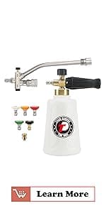 Tool Daily Foam Cannon with 1/4 Inch Quick Connector, 1 Liter, 5 Pressure Washer Nozzle Tips
