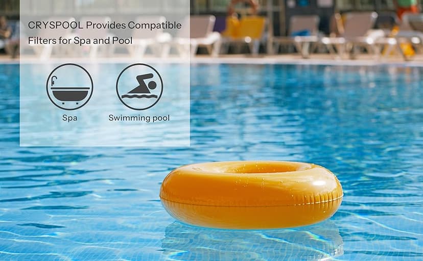 Cryspool® 04072 Filter Compatible with PRB25-IN Hot Tub Filter, C-4326, FC-2375, 3005845, R172327, R173429, 33521, 25392, 817-2500, 5X13 Drop in Spa Filter, 2 Pack