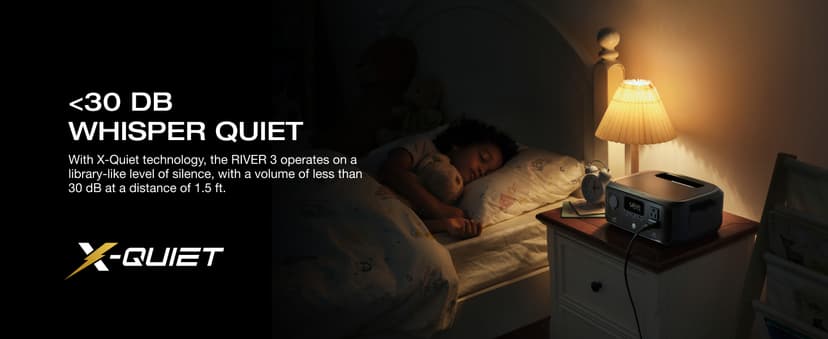 EF ECOFLOW Portable Power Station RIVER 3, 245Wh LiFePO4 Battery Power Station, 300W Up to 600W AC Output, <20 MS UPS & <30 dB, 1Hr Fast Charging Solar Generator for Outdoor/Camping/Home Use