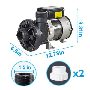 Hot Tub Bath Pump; LX Pump Motor, 110V, 9Amps, 1.5" Port, 116GPM Flow Rate (Model: WBC150)