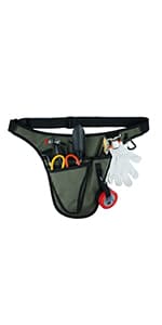 KUNN Garden Tool Waist Belt - 4 Deep Pockets Tool Apron for Women Men,Utility Pouch for Gardening,Electrican,Florists,Plumbing