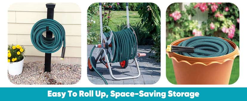 Garden Hose 50ft, Non-Expanding Water Hose Ultra Lightweight, Kink-Free, Sturdy, Flexible, Abrasion Resistant Hose for Yard, Lawn, Outdoor, Marine and Camper