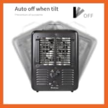 Comfort Zone Electric Portable Utility Space Heater with Adjustable Thermostat, Overheat Protection, & Tip-Over Switch, 1500W, CZ799BK