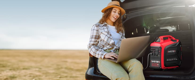 Portable Inverter Generator 2500W Gas Powered, Long Runtime Gas Generator for Home Backup, Emergency, Camping, EPA Compliant 2025 Version