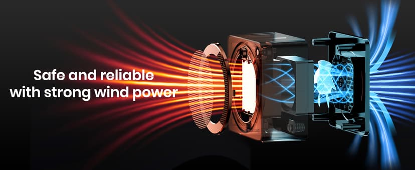 Gaiatop Mini Space Heater, Lightweight PTC Ceramic Fast Heating 500W Energy Efficient for Indoor Use, Overheating & 45° Tip-Over Protection, Portable Desk Electric Heaters for Office Home Black