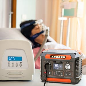 PROGENY 300W Portable Power Station, 299Wh/80818mAh Solar Generator, Regulated DC Output Backup Battery with Pass-Through Charging AC Outlet, Pure Sine Wave, LED Light Power Station for CPAP Camping