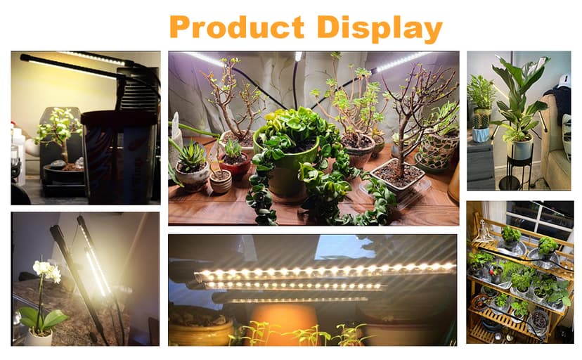 bseah Grow Light Plant Light Indoor Plants, Full Spectrum Clip Plant Growing Lamp, 10-Level Dimmable, Auto On Off Timing 3 9 12Hrs (2 Pack)