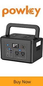 Portable Power Station 350W, Powkey 260Wh/70,000mAh Backup Lithium Battery, 110V Pure Sine Wave Power Bank with 2 AC Outlets, Portable Generator for Outdoors Camping Travel Hunting Emergency