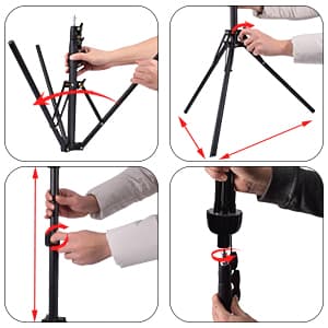 KEELIXIN Grow Lights for Indoor Plants,5 Heads Red Blue White Full Spectrum Plant Light with 15-60" Adjustable Tripod Stand, Indoor Grow Lamp with Remote Control and Auto On/Off Timer Function