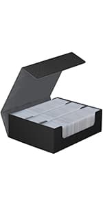 KKU Card Deck Boxes with 4 Pack Acylic Card Cases, Magnetic Closure Trading Card Deck Storage Box Fits 800+ Sleeved Cards Sport Cards