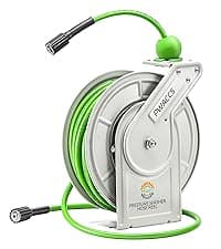 PWACCS Retractable Pressure Washer Hose Reel, 1/4" x 60ft Heavy Duty Power Washer Hose Reel, High Pressure Reel Auto Rewind, Wall/Floor Mounted, 3600 PSI