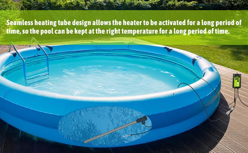 1800W Submersible Hot Tub & Pool Portable immersion Water Heater with Temperature Control and GFCI Leakage Protection for Swimming Pools, Bathtubs, Buckets, Baptistries, and Most Liquids