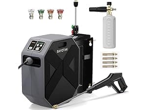 Electric Pressure Washer, 5000 PSI 3.2 GPM Power Washer with Foam Cannon, High Pressure Cleaning Machine with 35 FT Power Cord and 20 FT Hose, Hose Reel, 4 Connect Nozzles for Car/Patio/Fence