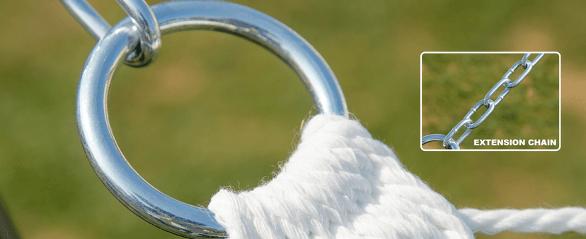 12ft Rope Hammocks, 46'' Wide Hardwood Spreader Bar (Beige, Twin)