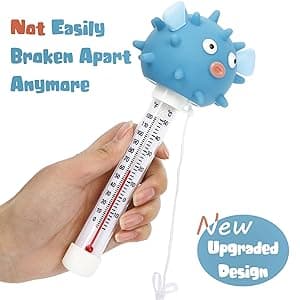 XY-WQ Floating Pool Thermometer, Large Size Easy Read for Water Temperature with String for Outdoor and Indoor Swimming Pools and Spas (Puffer)